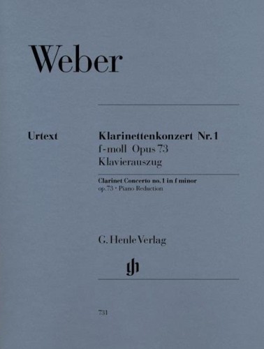 Carl Maria von Weber: Clarinet Concerto No. 1 F minor op. 73 - I Koncert klarnetowy f-moll - nuty na klarnet i fortepian