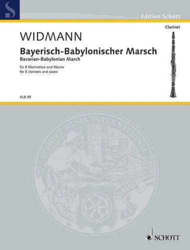 Jorg Widmann: Bavarian-Babylonian March for 8 clarinets and piano - nuty na oktet klarnetowy i fortepian