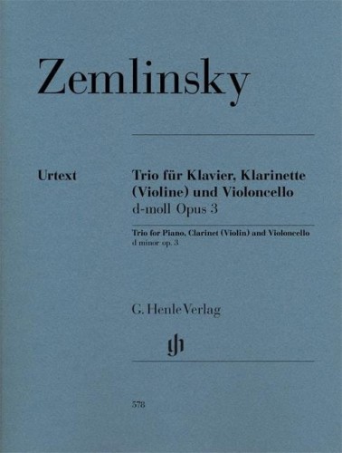 Alexander von Zemlinsky: Trio for Piano, Clarinet (Violin) and Violoncello d minor op. 3 - Trio fortepianowe d-moll - nuty na klarnet (skrzypce), wiolonczelę i fortepian