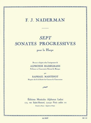 Francois-Joseph Nadermann: Sept Sonates Progressives pour la Harpe - nuty na harfę