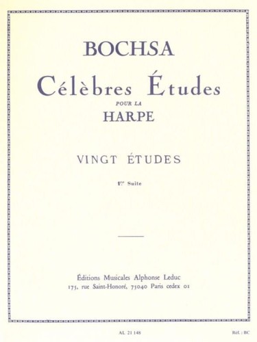 Robert Nicholas Charles Bochsa: Vingt Celebres Etudes pour la Harpe 1er suite - Preludia tom 1 - nuty na harfę