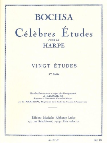 Robert Nicholas Charles Bochsa: Vingt Celebres Etudes pour la Harpe 2me suite - Preludia tom 2 - nuty na harfę