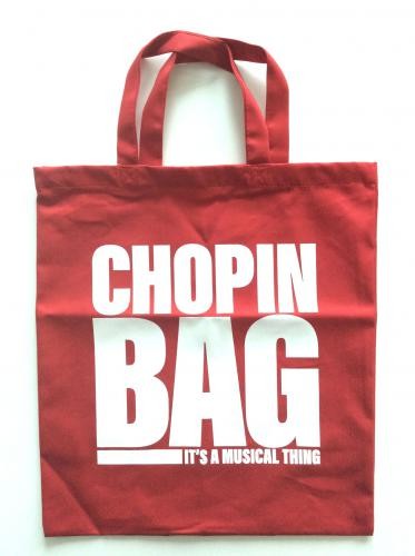 Czerwona torba bawełniana Chopin bag z krótkimi uchwytami 38x42cm