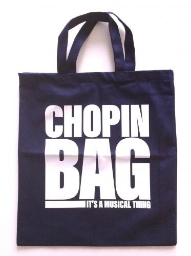 Granatowa torba bawełniana Chopin bag z krótkimi uchwytami 38x42cm