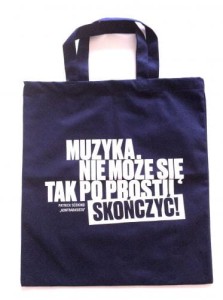 Granatowa torba bawełniana Muzyka nie może