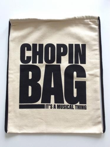 Beżowy bawełniany plecak worek Chopin bag - It's a Musical Thing 38x48cm