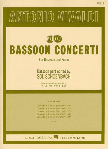 Antonio Vivaldi: 10 Bassoon Concerti For Bassoon And Piano 1 - nuty na fagot z fortepianem - Sol Schoenbach