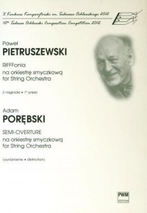 Paweł Pietruszewski, Adam Porębski: RiFFFonia, Semi-overture na orkiestrę smyczkową (partytura)