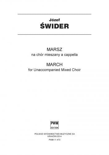 Józef Świder: Marsz na chór mieszany a cappella (partytura chóralna)