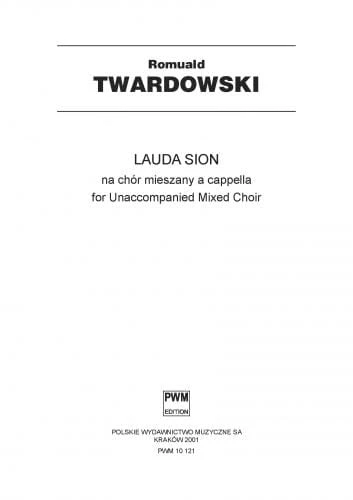 Romuald Twardowski: Lauda Sion na chór mieszany a cappella (partytura chóralna)