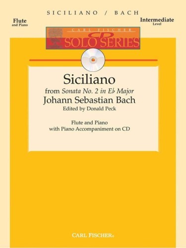 Jan Sebastian Bach - Siciliano from Sonata No. 2 in Eb major BWV 1031 - Donald Peck (+ płyta CD) - Siciliana z Sonaty fletowej nr 2 Es-dur - nuty na flet poprzeczny z fortepianem