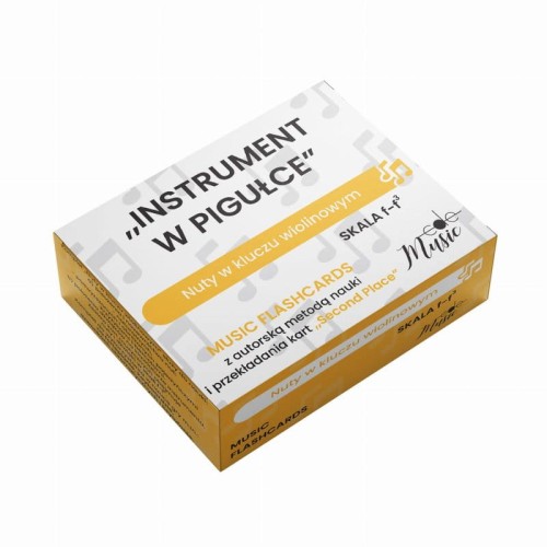 Instrument w pigułce: Nuty w kluczu wiolinowym część 1 skala f-f3 - muzykofiszki, karty do nauki czytania nut a vista