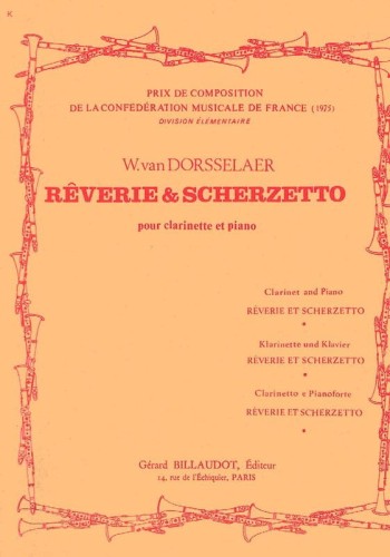 Willy Van Dorsselaer: Reverie & Scherzetto pour clarinette et piano - nuty na klarnet i fortepian