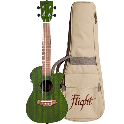 Flight Gemstone DUC380 CEQ Jade - ukulele koncertowe z elektroniką + pokrowiec