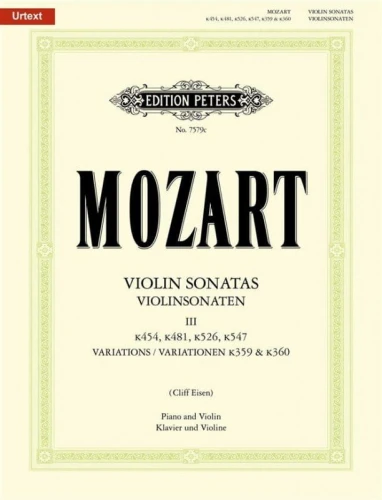 Wolfgang Amadeus Mozart - Violin Sonatas 3 (KV 454, KV 481, KV 526, KV 547, wariacje KV 359, KV 360) - sonaty skrzypcowe z fortepianem