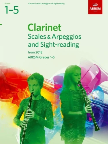 Clarinet Scales & Arpeggios and Sight-Reading, ABRSM Grades 1-5 from 2018 - gamy, pasaże i ćwiczenia z czytania nut na klarnet