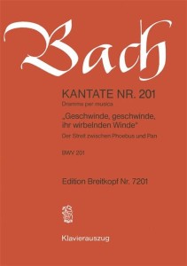 Jan Sebastian Bach - Geschwinde, geschwinde, ihr wirbelnden Winde - Kantate BWV 201 - kantata nr 201 - nuty na chór + wyciąg fortepianowy