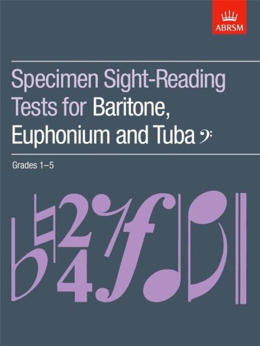 Specimen Sight-Reading Tests for Baritone, Euphonium and Tuba, Bass clef, ABRSM Grades 1-5 - ćwiczenia z czytania nut na baryton, eufonium i tubę w kluczu basowym