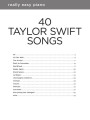 Really Easy Piano: 40 Taylor Swift Songs - 40 największych hitów - nuty na fortepian w łatwym opracowaniu
