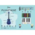 Flight TUSL-KIDZ ukulele sopranowe z dłuższym koncertowym gryfem i kolorowymi strunami przeznaczone dla dzieci + pokrowiec - seria ABS Travel