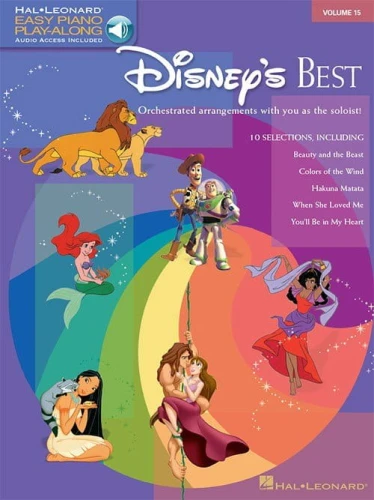 Easy Piano Play Along Vol. 15: Disney's Best (+ audio online) - nuty na fortepian