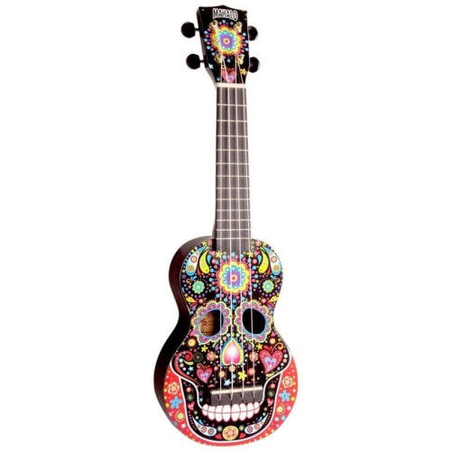 Mahalo Skull - Día de Muertos - ART SERIES - ukulele sopranowe z pokrowcem