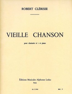 Robert Clérisse: Vieille Chanson pour clarinette sib et piano - nuty na klarnet z fortepianem