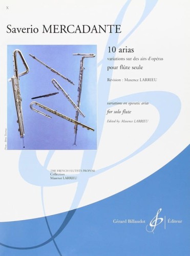 Saverio Mercadante - 10 Arias: Variations Sur Des Airs D'Operas pour flute seule - nuty na flet poprzeczny solo