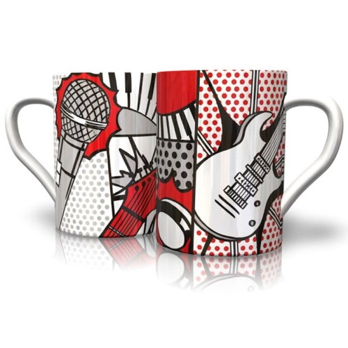 Mug Pop - ceramiczny kubek muzyczny 0.25l z wzorem inspirowanym muzyką pop i rock