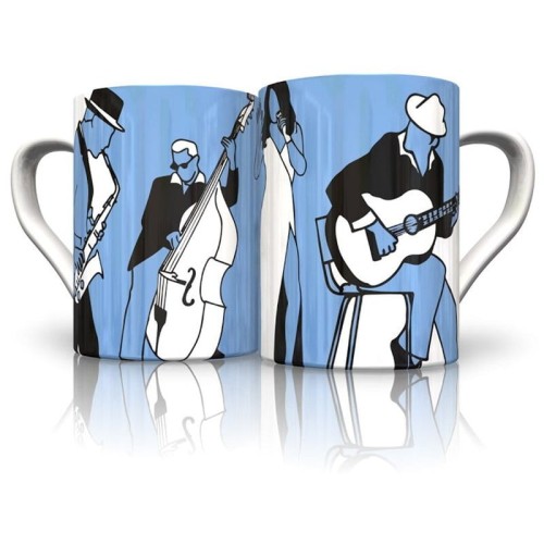 Mug Blues - ceramiczny kubek muzyczny z wzorem inspirowanym muzyką bluesową 0.25l