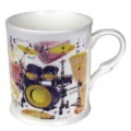 Fine China Mug: Drums - porcelanowy kubek muzyczny 0.25l - perkusja i nuty