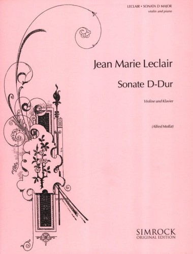 Jean-Marie Leclair: Sonata D Major op. 9 no. 3 'Tombeau' for Violin and Piano - Alfred Moffat - sonata skrzypcowa D-dur nr 3 - nuty na skrzypce i fortepian