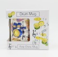 Fine China Mug: Drums - porcelanowy kubek muzyczny 0.25l - perkusja i nuty