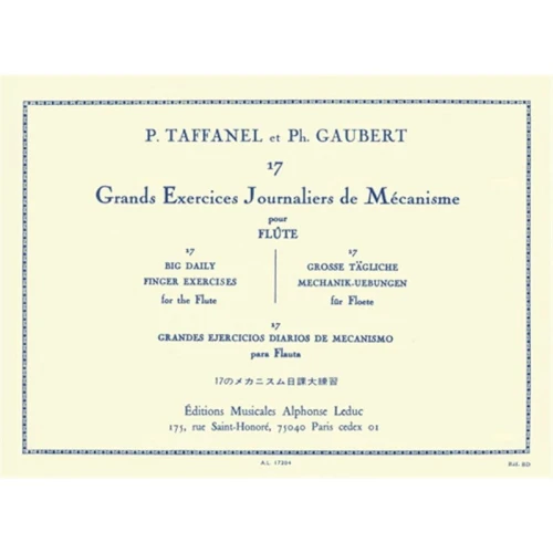 Paul Taffanel, Philippe Gaubert: 17 Grands Exercices Journaliers de Mecanisme pour Flute - codzienne ćwiczenia na flet poprzeczny
