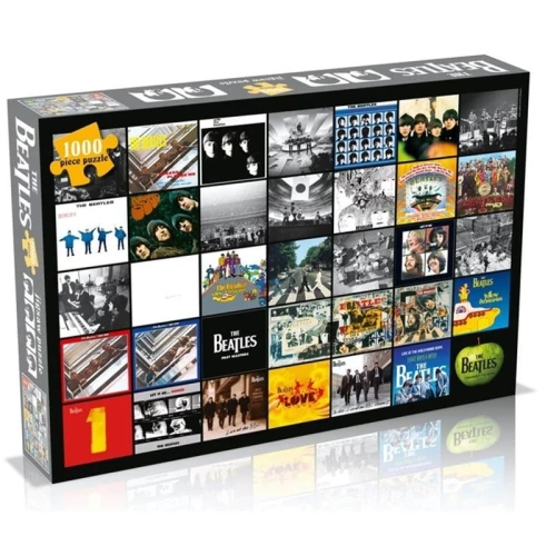 Puzzle muzyczne - Collage of The Beatles - kolaż z okładek albumów - układanka 1000 elementów