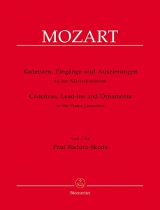 Paul Badura-Skoda: Cadenzas, Lead-ins and Ornamenst to the Mozart's Piano Concertos - Kadencje, wstępy i ozdobniki do koncertów fortepianowych Mozarta - nuty na fortepian