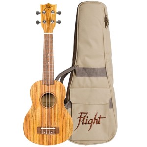 Flight DUS322 Zebrawood - ukulele sopranowe z pokrowcem