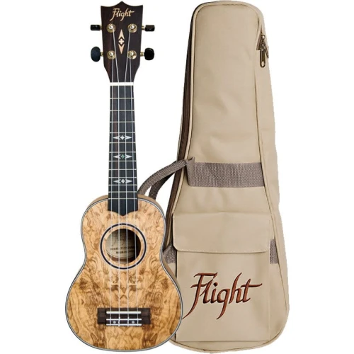 Flight DUS410 Quilted Ash - ukulele sopranowe + pokrowiec