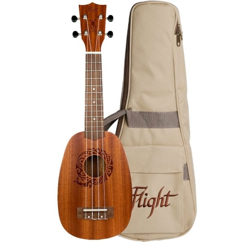 Flight NUP310 Pineapple Sapele - ukulele sopranowe ananas z pokrowcem