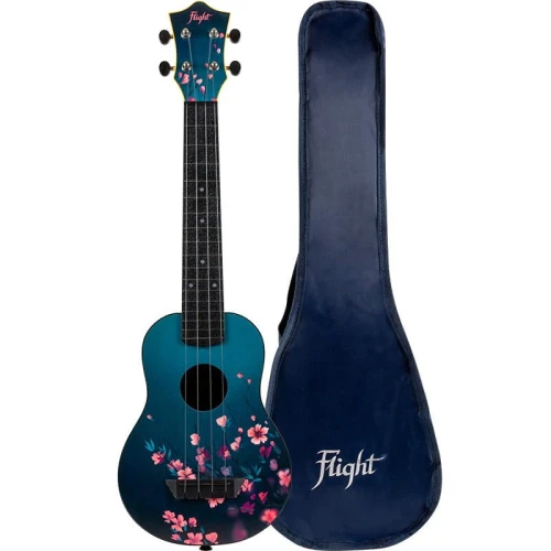 Flight TUSL32 Long Neck ABS Travel Sakura - ukulele koncertowe korpus sopranowy z pokrowcem