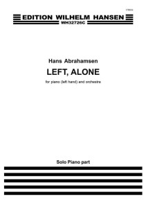 Hans Abrahamsen: Left, Alone for Piano (left hand) and Orchestra - nuty na fortepian