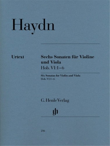 Joseph Haydn: Sechs Sonaten fur Violine und Viola Hob. VI:1-6 - 6 Sonatas for Violin and Viola - sześć sonat - nuty na skrzypce i altówkę