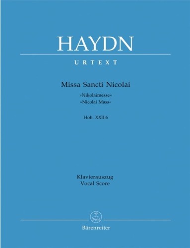 Joseph Haydn: Missa Sancti Nicolai Hob. XXII:6 - Nikolaimesse - Nicolai Mass - Msza ku czci św. Mikołaja G-dur - nuty na chór SATB z fortepianem