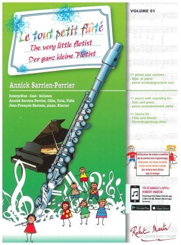 Annick Sarrien Perrier: Le Tout Petit Flute 1 (+ audio online) - nuty dla początkujących dzieci na flet poprzeczny z fortepianem