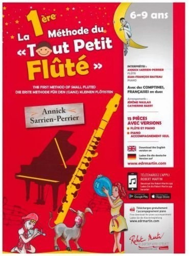 Annick Sarrien Perrier: La Premiere Methode du Tout Petit Flute 1 (+ audio online) - szkoła gry na flecie poprzecznym