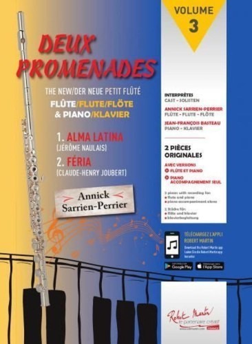 Annick Sarrien Perrier: Le Petit Flute volume 3 - 2 Promenades (+ audio online) - nuty na flet poprzeczny z fortepianem