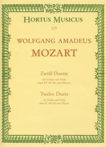 Wolfgang Amadeus Mozart: Twelve Duets for Violin and Viola after KV 487 for two Horns - dwanaście duetów - aranżacja na skrzypce i altówkę