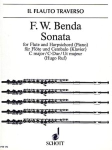 Friedrich Benda: Sonata C major for Flute and Harpsichord - sonata fletowa C-dur - nuty na flet poprzeczny z fortepianem