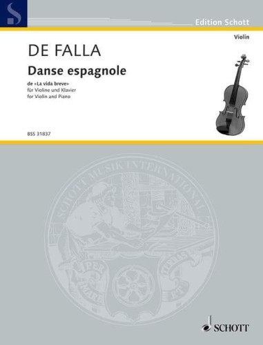 Manuel de Falla: Danse espagnole de 'La Vida Breve' for Violin and Piano - Fritz Kreisler - taniec hiszpański - nuty na skrzypce i fortepian
