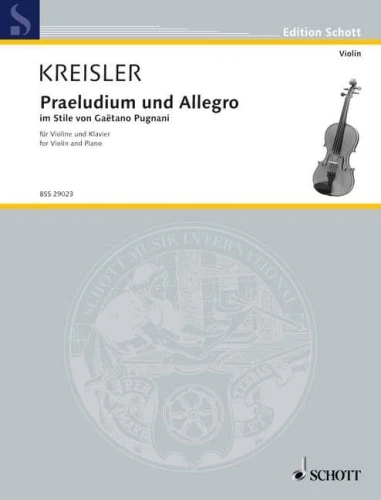 Fritz Kreisler: Praeludium und Allegro im Stile von Gaetano Pugnani No. 5 fur Violine und Klavier - Preludium i Allegro w stylu Gaetano Pugnaniego - nuty na skrzypce i fortepian